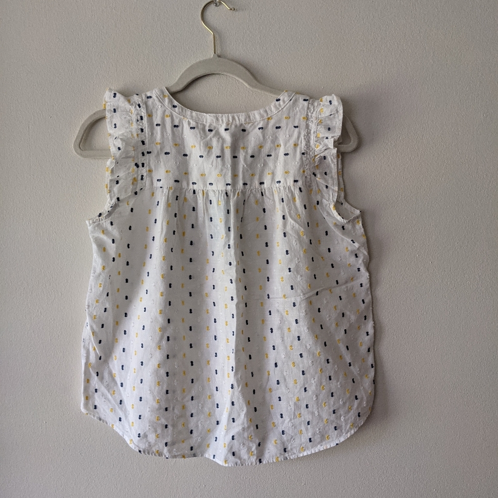 NWT LOFT Clip Smocked Split Neck Shell - Picture 4 of 5